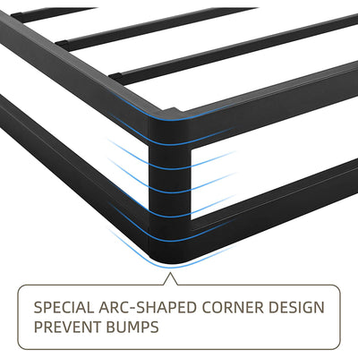BIKAHOM Modern 9 Inch Platform Metal Bed Frame with Steel Foundation, Twin Size
