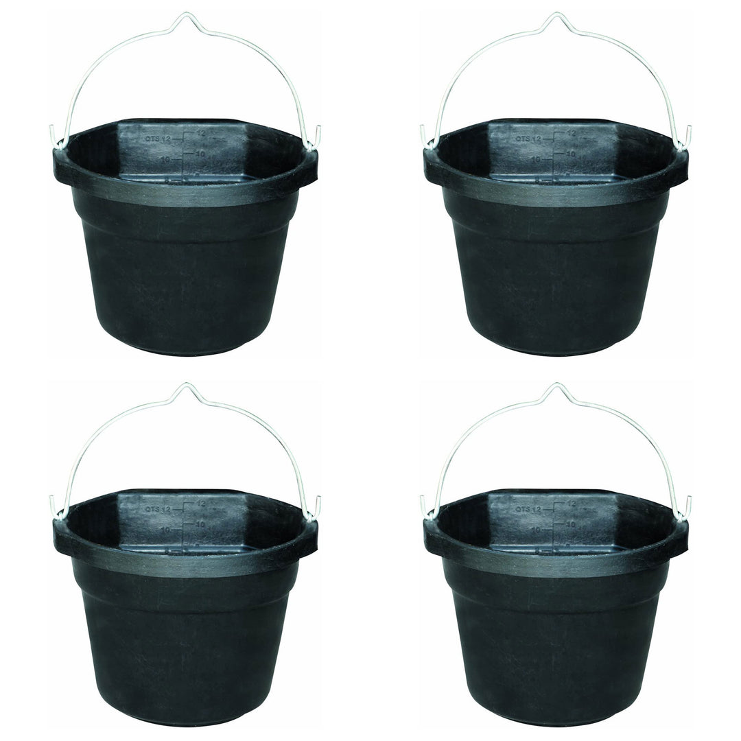 Farm Innovators FB 80R Rubber 3 Gallon Flat Back Heated Bucket 70 Watt (4 Pack) - VMInnovations