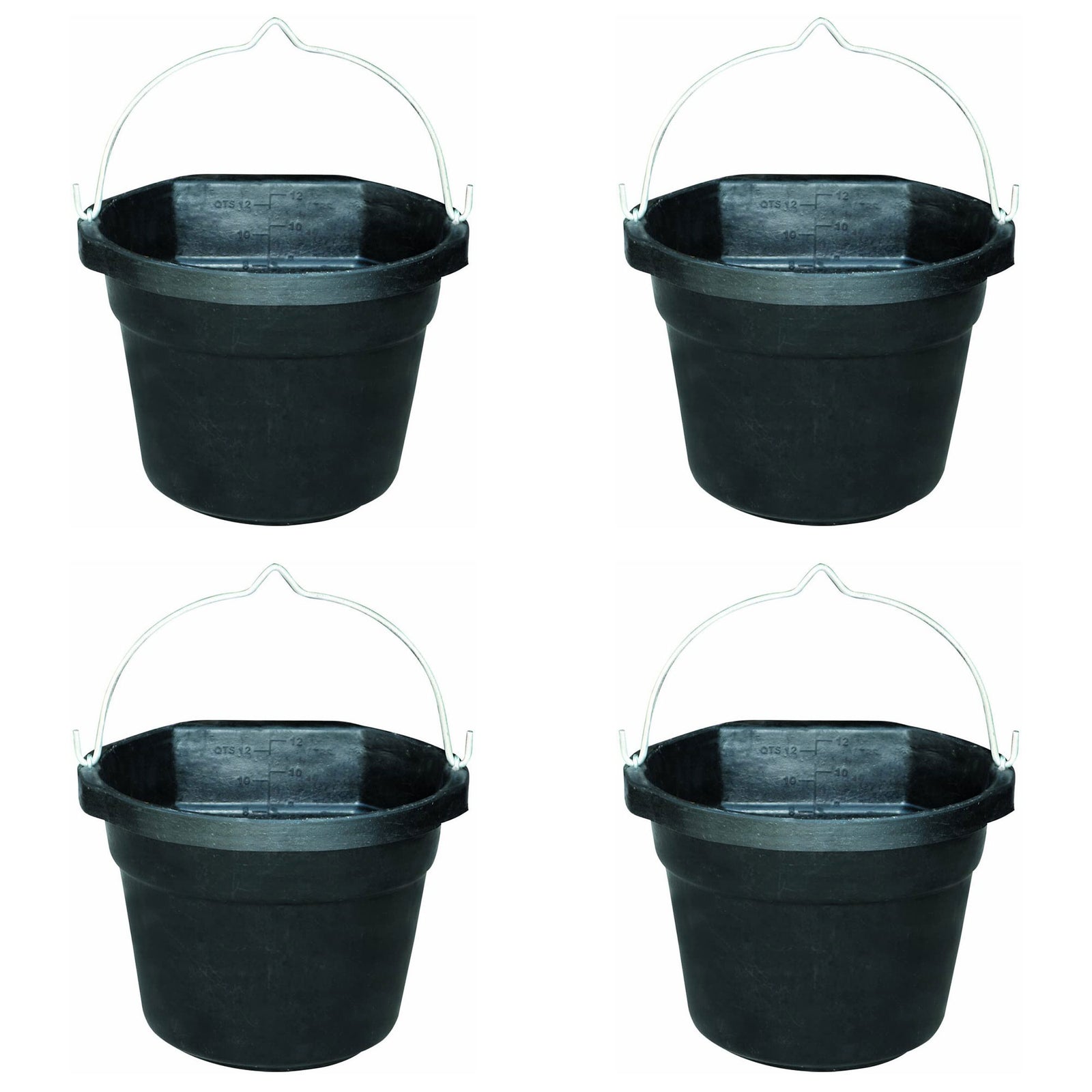 Farm Innovators FB 80R Rubber 3 Gallon Flat Back Heated Bucket 70 Watt (4 Pack) - VMInnovations