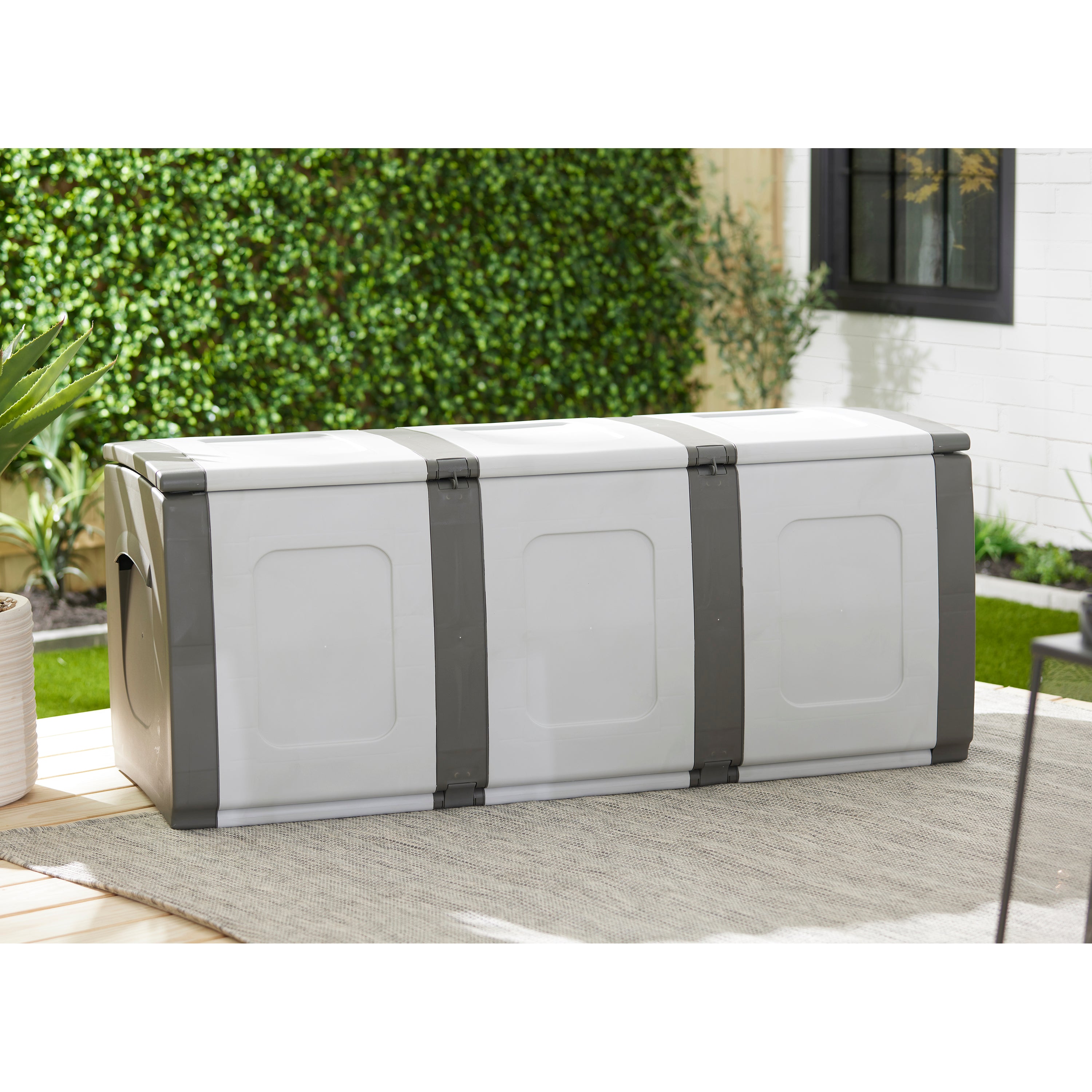 Homeplast Bold 79 Gallon Plastic Storage Trunk Resin Deck Box (Open Box) - VMInnovations