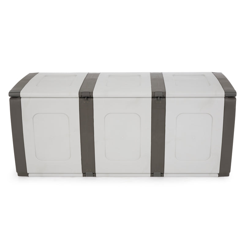 Homeplast Bold Plastic Storage Trunk Resin Deck Box for Patio Cushions, Gray/Anthracite