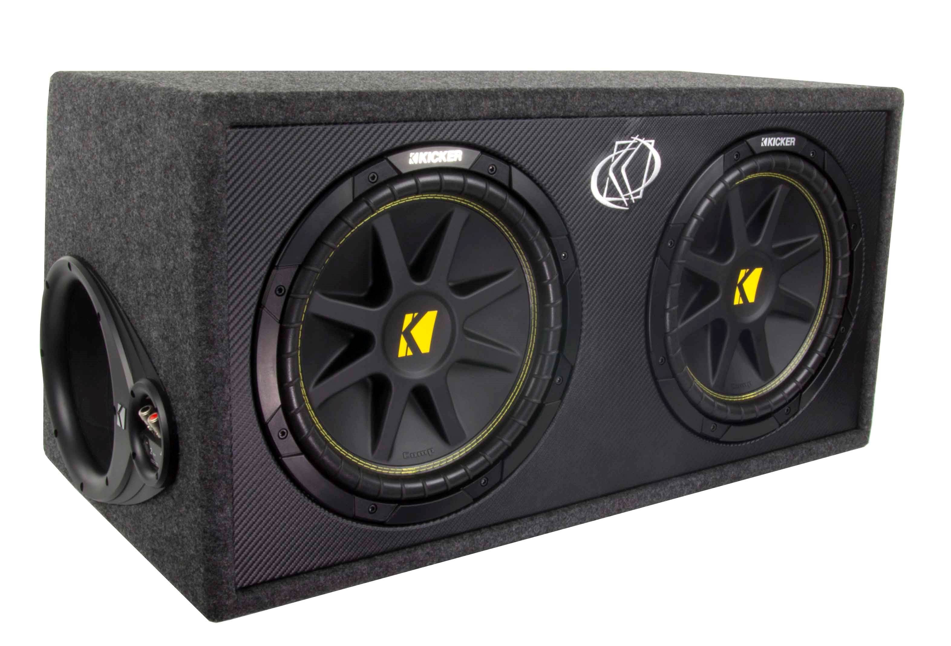 KICKER DUAL 12" 600W Loaded Car Audio Subwoofers Subs + Box Enclosure (Open Box)