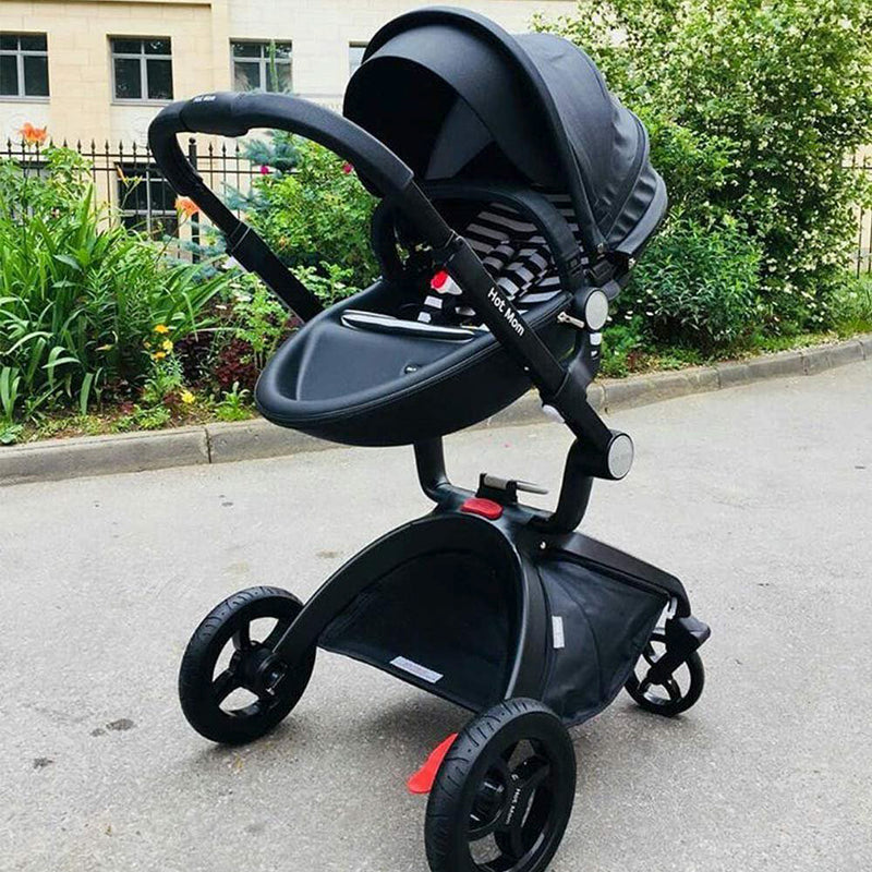 Hot Mom 360 Degree Rotating Baby Carriage High Landscape Pram Stroller, Black