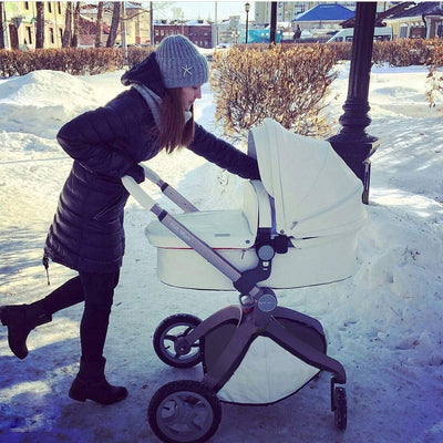 Hot Mom 360 Degree Baby Carriage High Landscape Pram Stroller, White (Open Box)