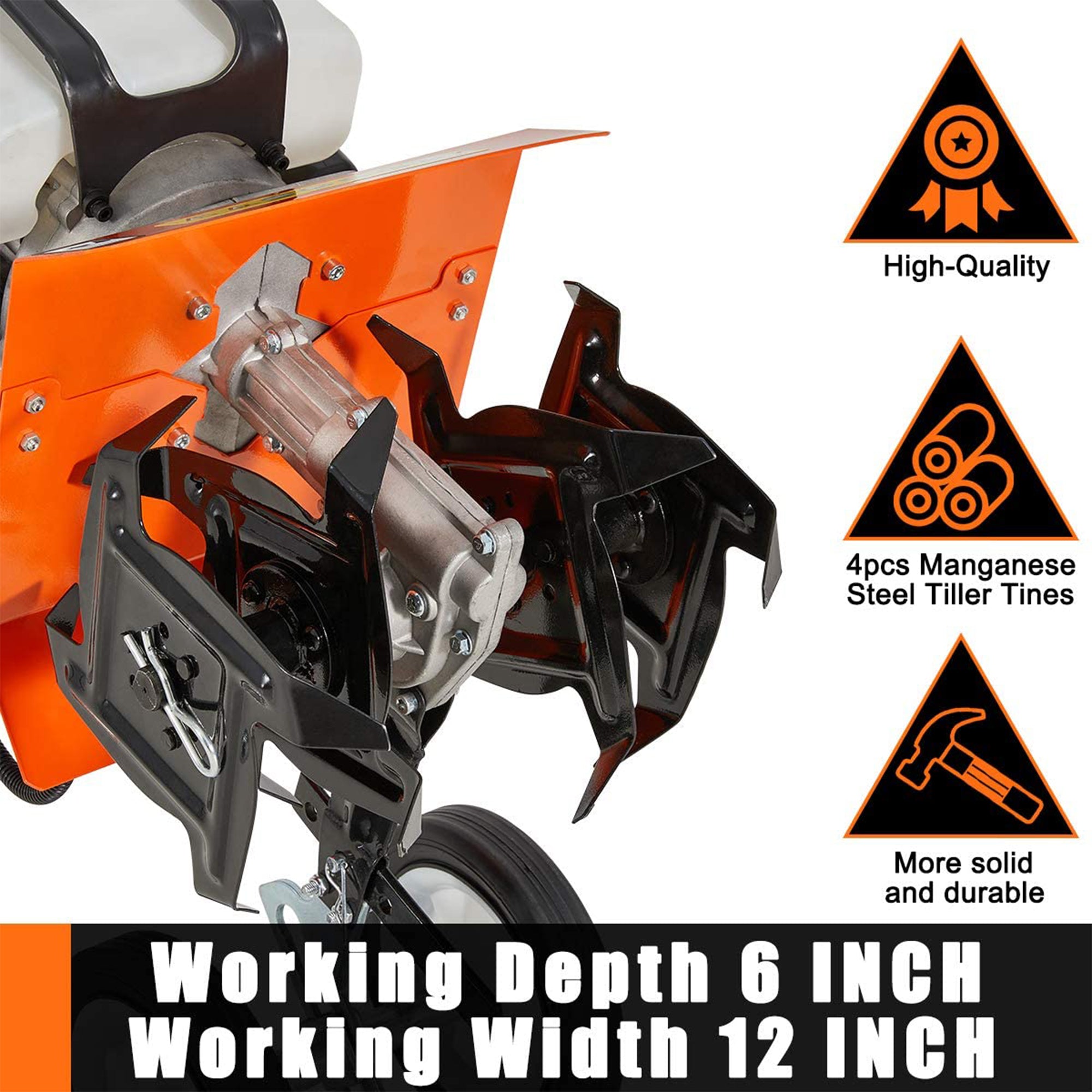 MELLCOM 52 Cubic Centimeter Mini Tiller Cultivator Gas Rototiller (Used) - VMInnovations