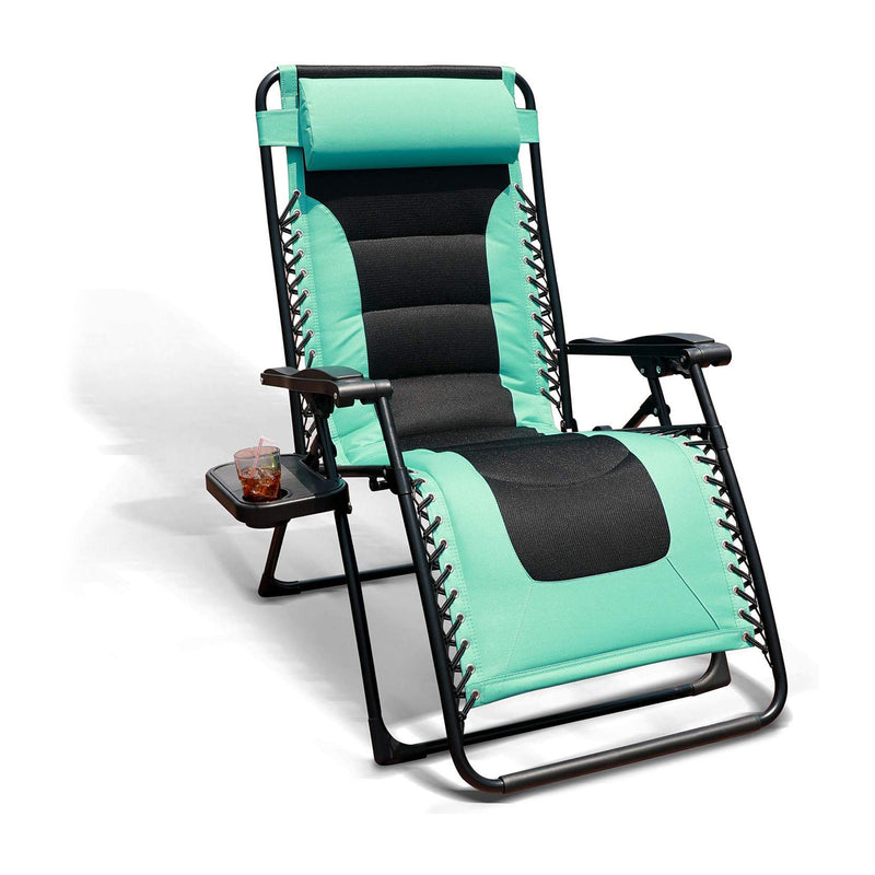 GOLDSUN Oversized Zero Gravity Adjustable Reclining Chair with Cup Holder, Blue