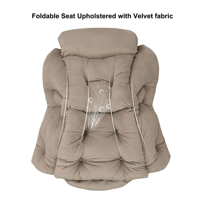 GOLDSUN Ergonomic Velvet Comfy Single Sofa Accent Armchair with Ottoman, Gray