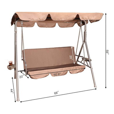 GOLDSUN 3 Person Glider Swing Hammock Chair with Utility Tray and Canopy (Used)
