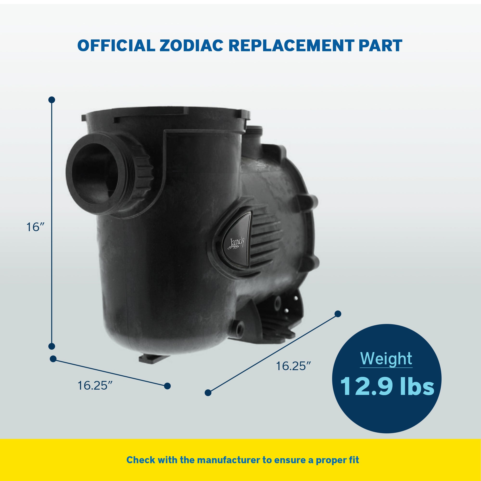 Zodiac Pump Body Replacement for Select Zodiac Jandy Pool and Spa Pumps (Used)