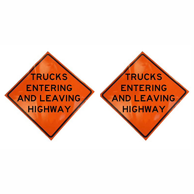 Eastern Metal Signs and Safety 36" Trucks Entering Leaving Highway Sign (2 Pack)