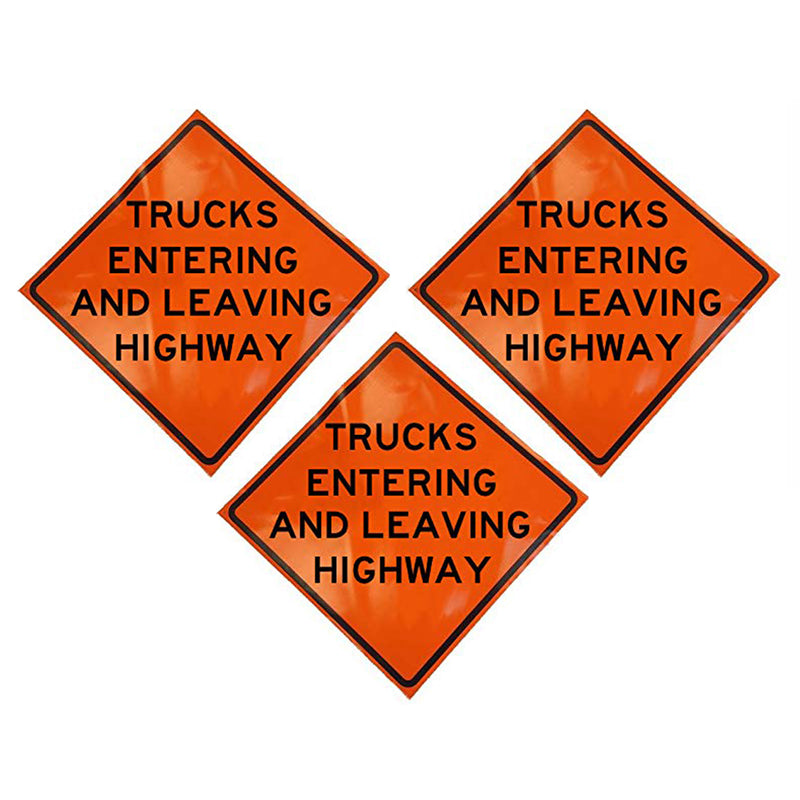 Eastern Metal Signs and Safety 36" Trucks Entering Leaving Highway Sign (3 Pack)