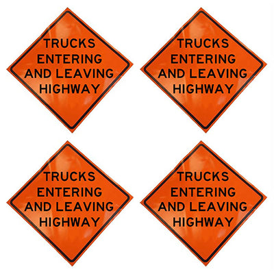 Eastern Metal Signs and Safety 36" Trucks Entering Leaving Highway Sign (4 Pack)