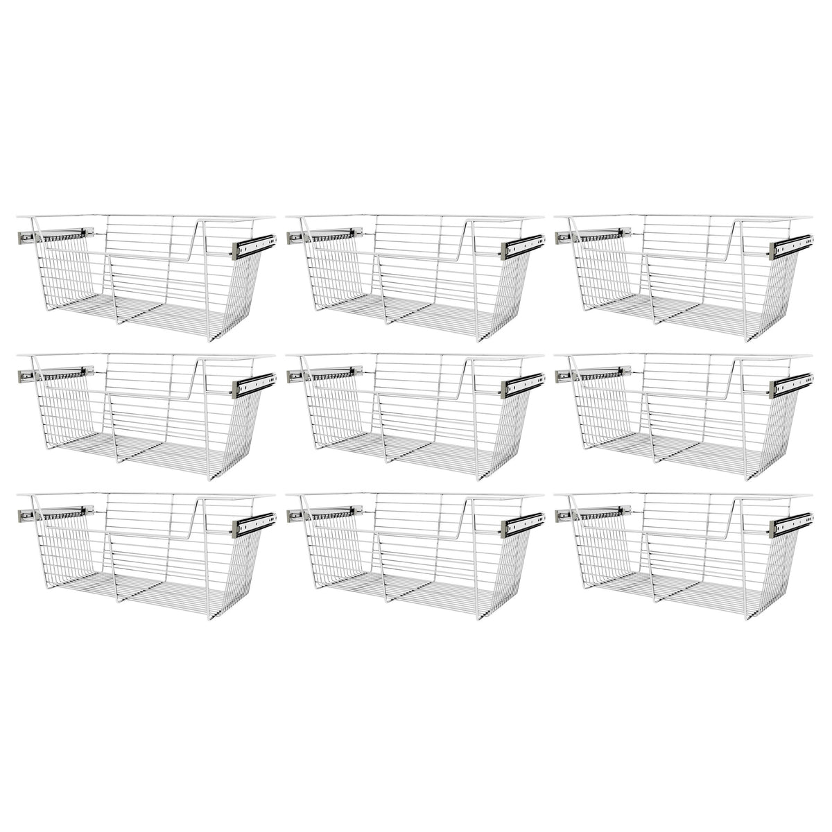 Rev-A-Shelf Sidelines CBSL-241410CR-3 24" Chrome Pullout Closet Basket (3 Pack)