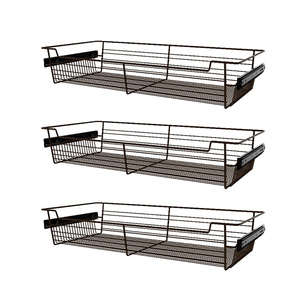 Rev-A-Shelf Sidelines CBSL-301405BZ-3 30" Bronze Pullout Closet Basket (3 Pack)