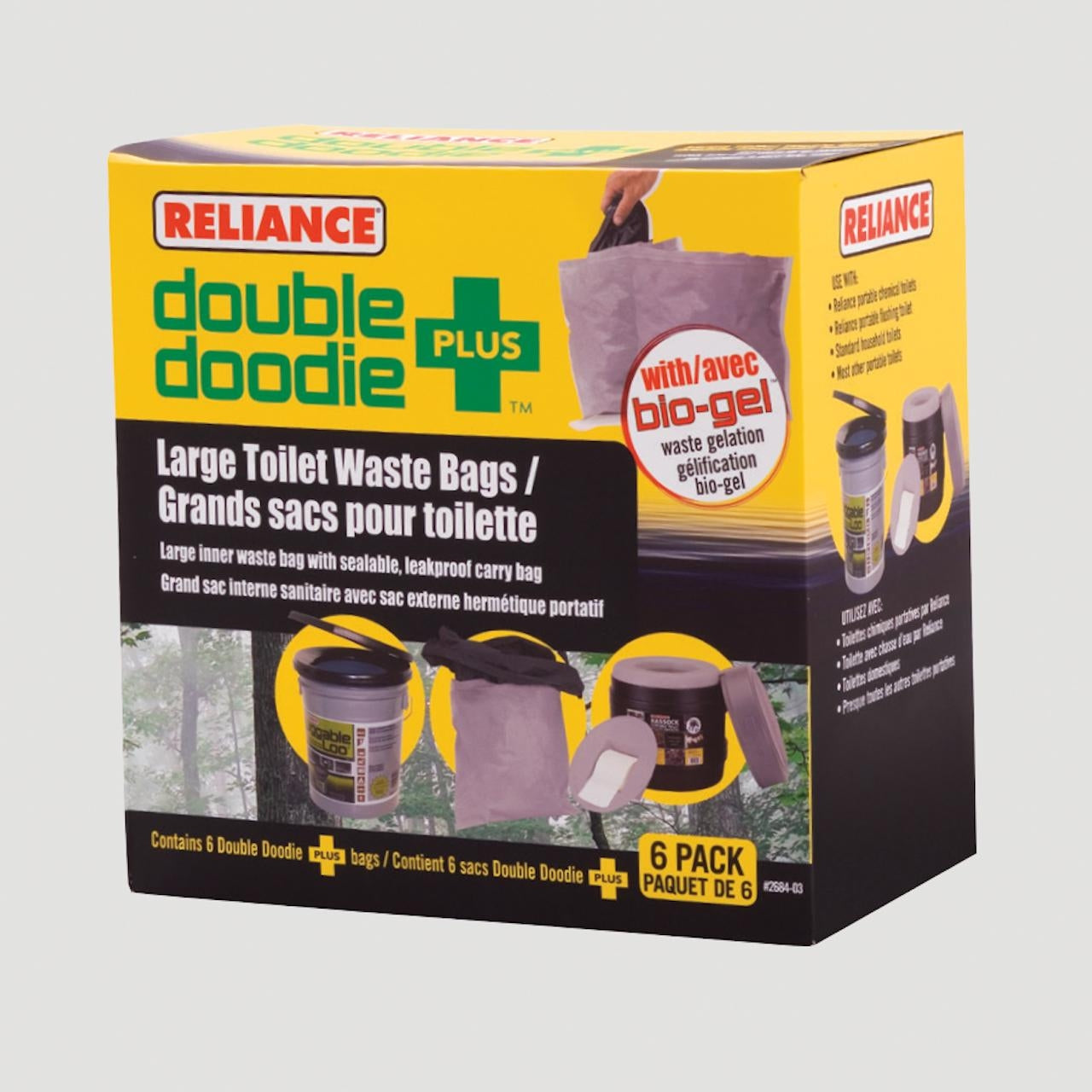 Reliance Products Hassock Portable Camping Toilet w/ Double Doodie Plus 2L Bags - VMInnovations