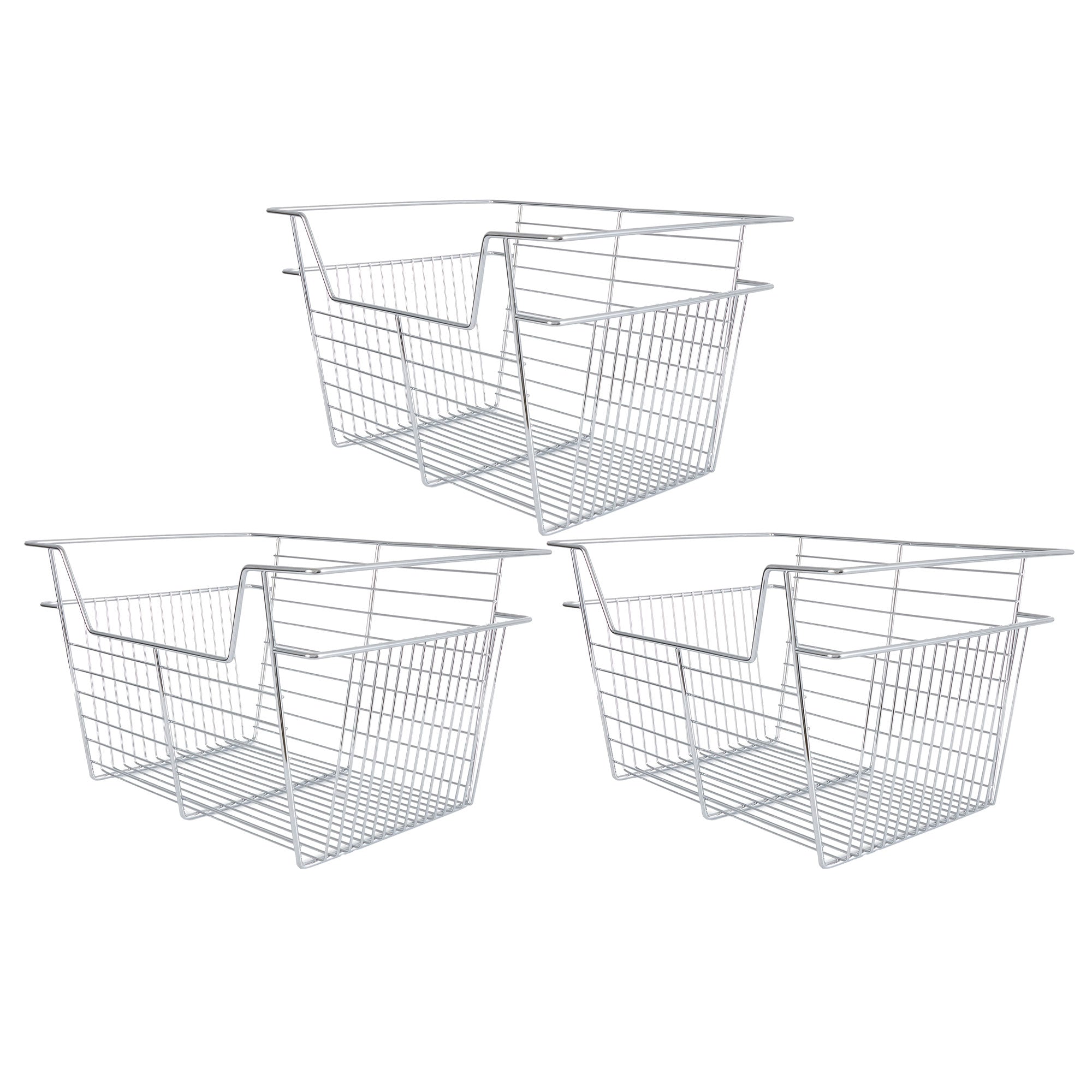 Rev-A-Shelf Sidelines CBSL-181410CR-3 18" Chrome Pullout Closet Basket (3 Pack) - VMInnovations