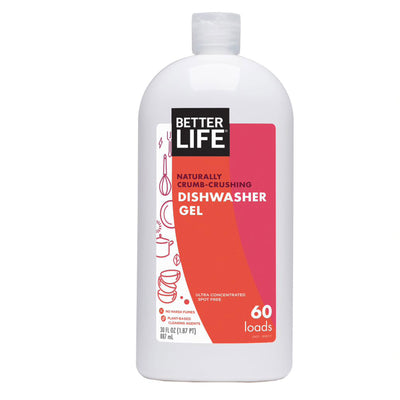 Better Life Concentrated Natural Dishwasher Detergent Gel, 30 Ounce (4 Pack)
