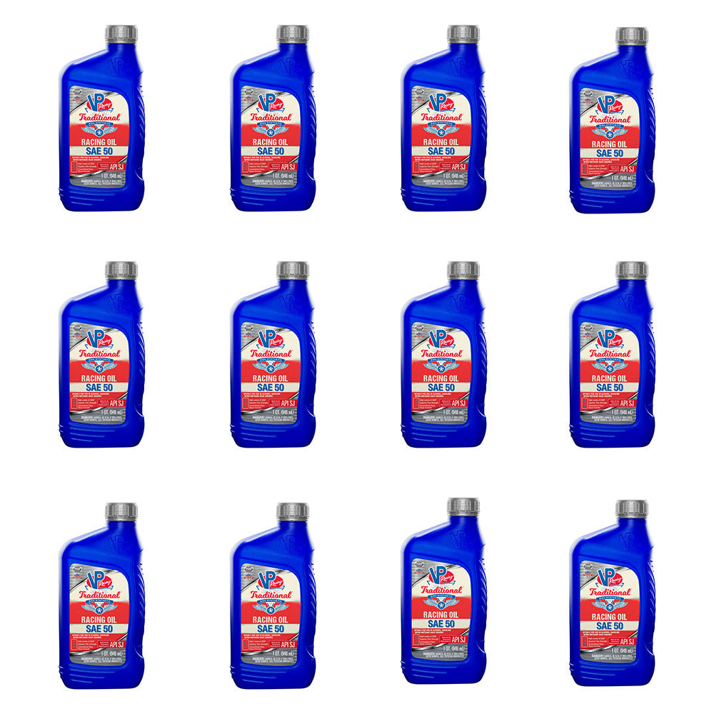 VP Racing Fuels Traditional Non Synthetic Racing Oil, Quart SAE 50 (12 Pack) - VMInnovations