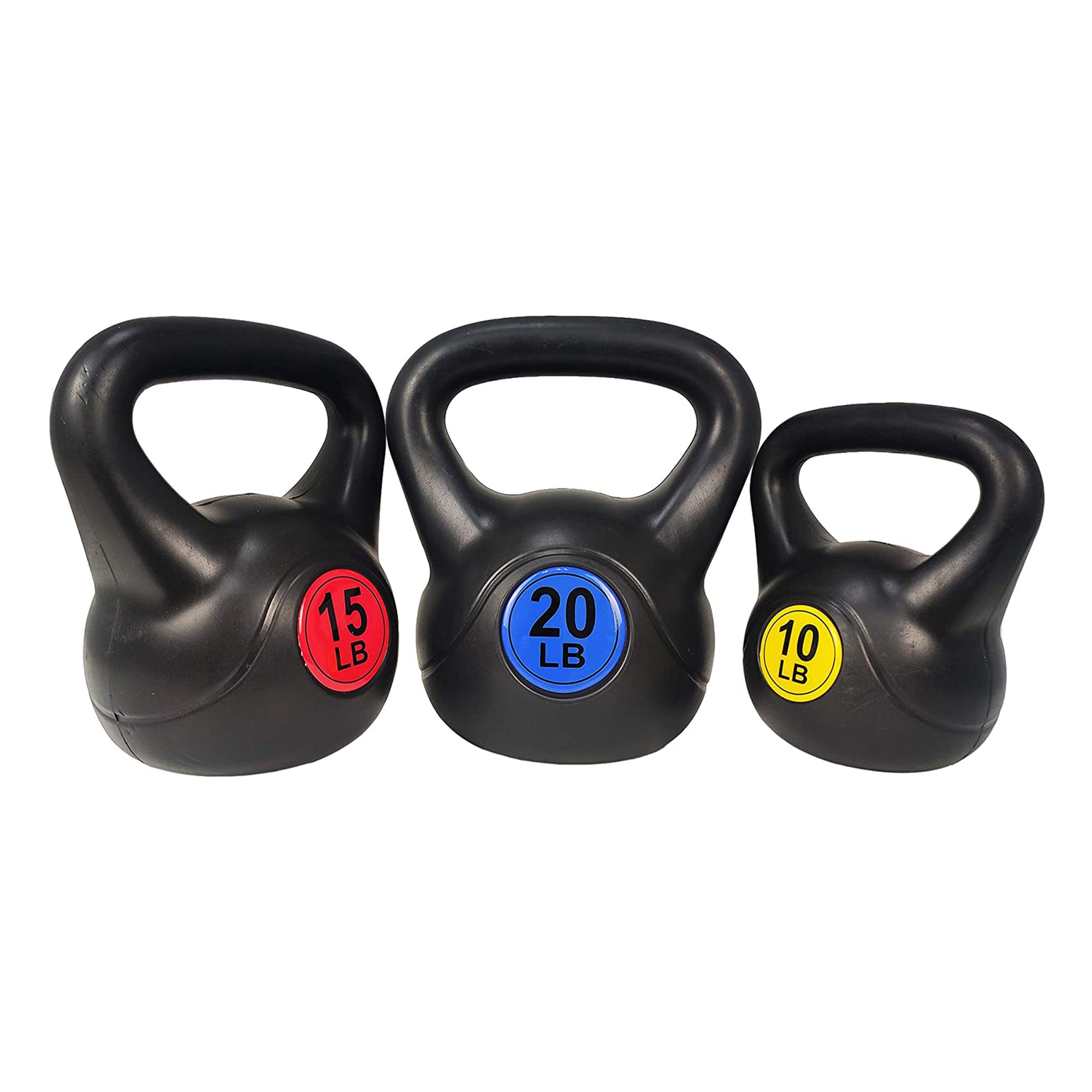 BalanceFrom Kettlebell Fitness Weights, Set of 3, 10, 15, and 20 Pounds (Used) - VMInnovations
