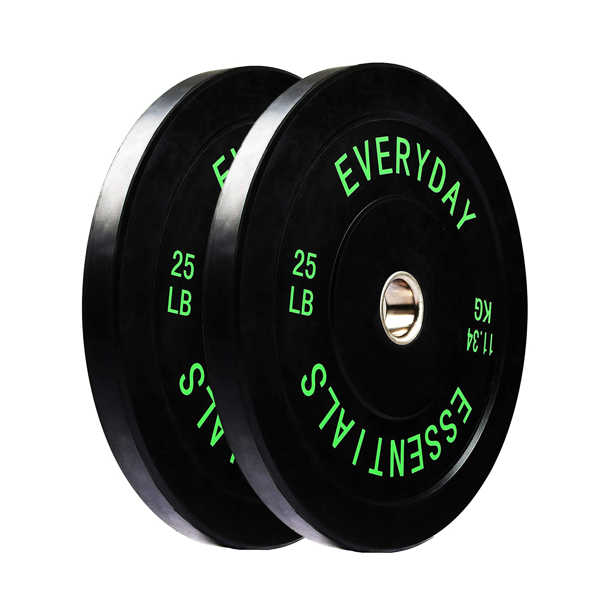 DO NOT USE BalanceFrom Everyday Essentials 25 Pound Color Coded Rubber Olympic Barbell Dumbbell Exercise Weight Bumper Plate with Steel Hub Ring, Set of 2, Black