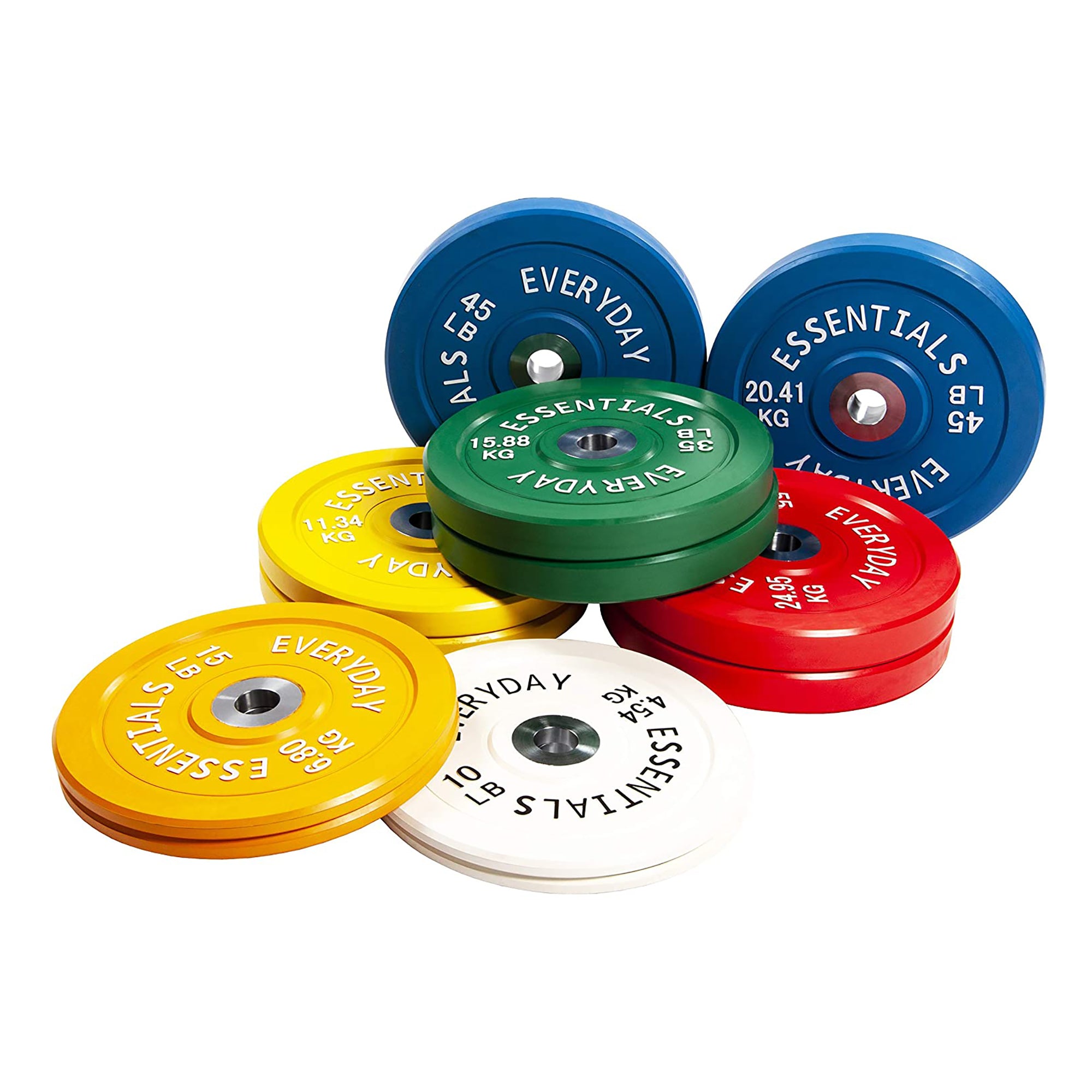 BalanceFrom Everyday Essentials 45lb Rubber Olympic Weight Bumper Plate, Blue
