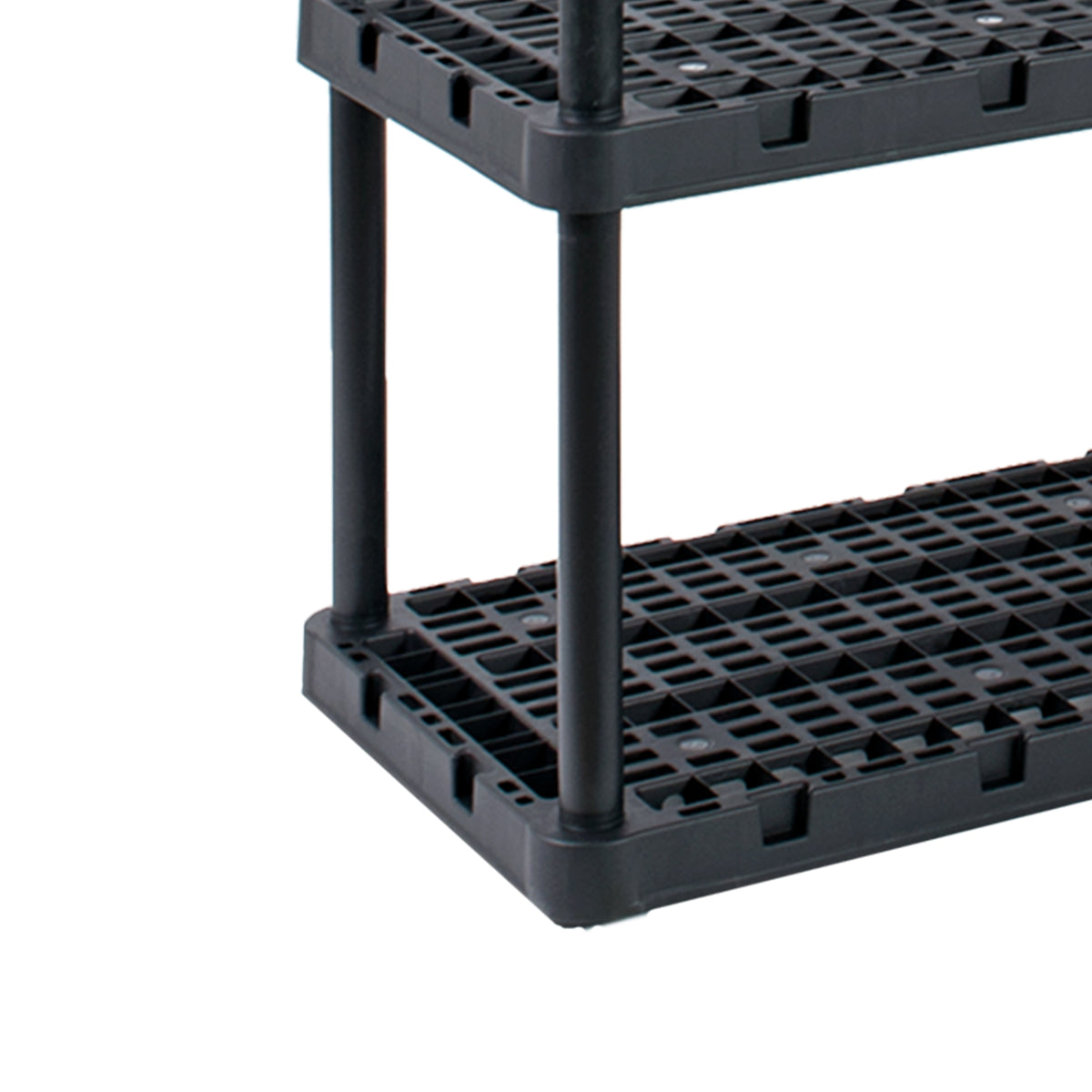 Gracious Living 4 Shelf Knect-A-Shelf Heavy Duty Storage Unit, Black (Open Box) - VMInnovations