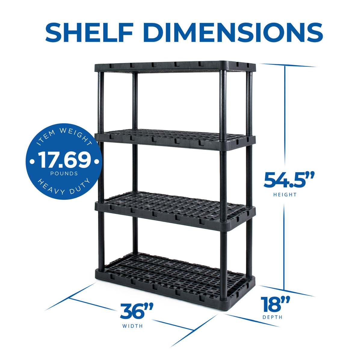Gracious Living Ventilated Heavy Duty Storage Unit, Black