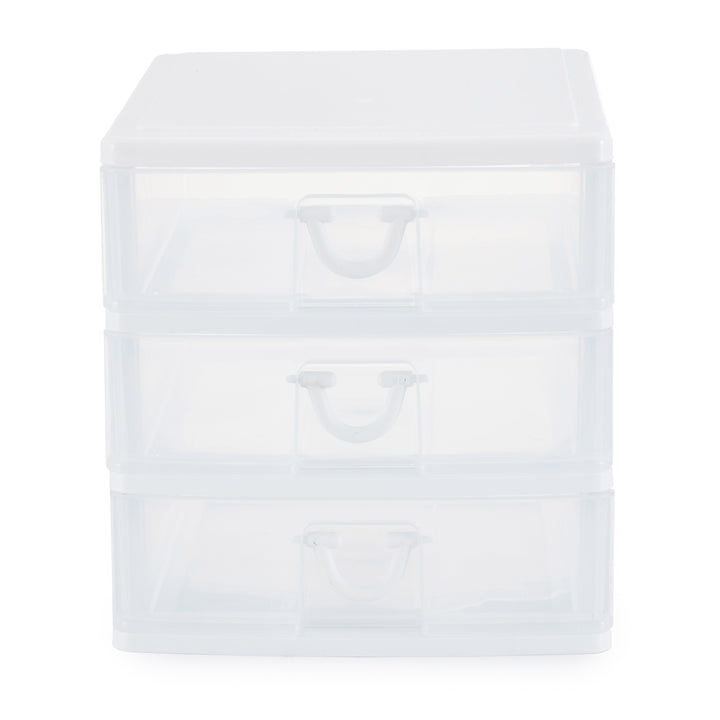 Gracious Living Deluxe 3 Drawer Storage Desktop and Countertop Organizer, White - VMInnovations
