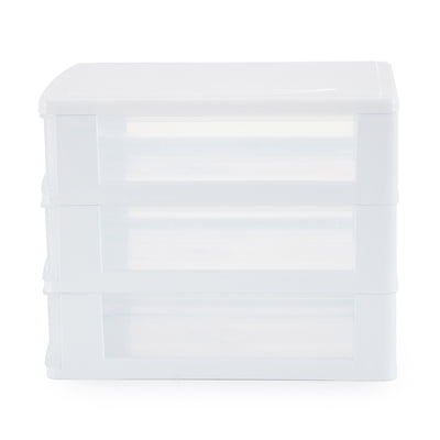 Gracious Living Deluxe 3 Drawer Storage Desktop and Countertop Organizer, White