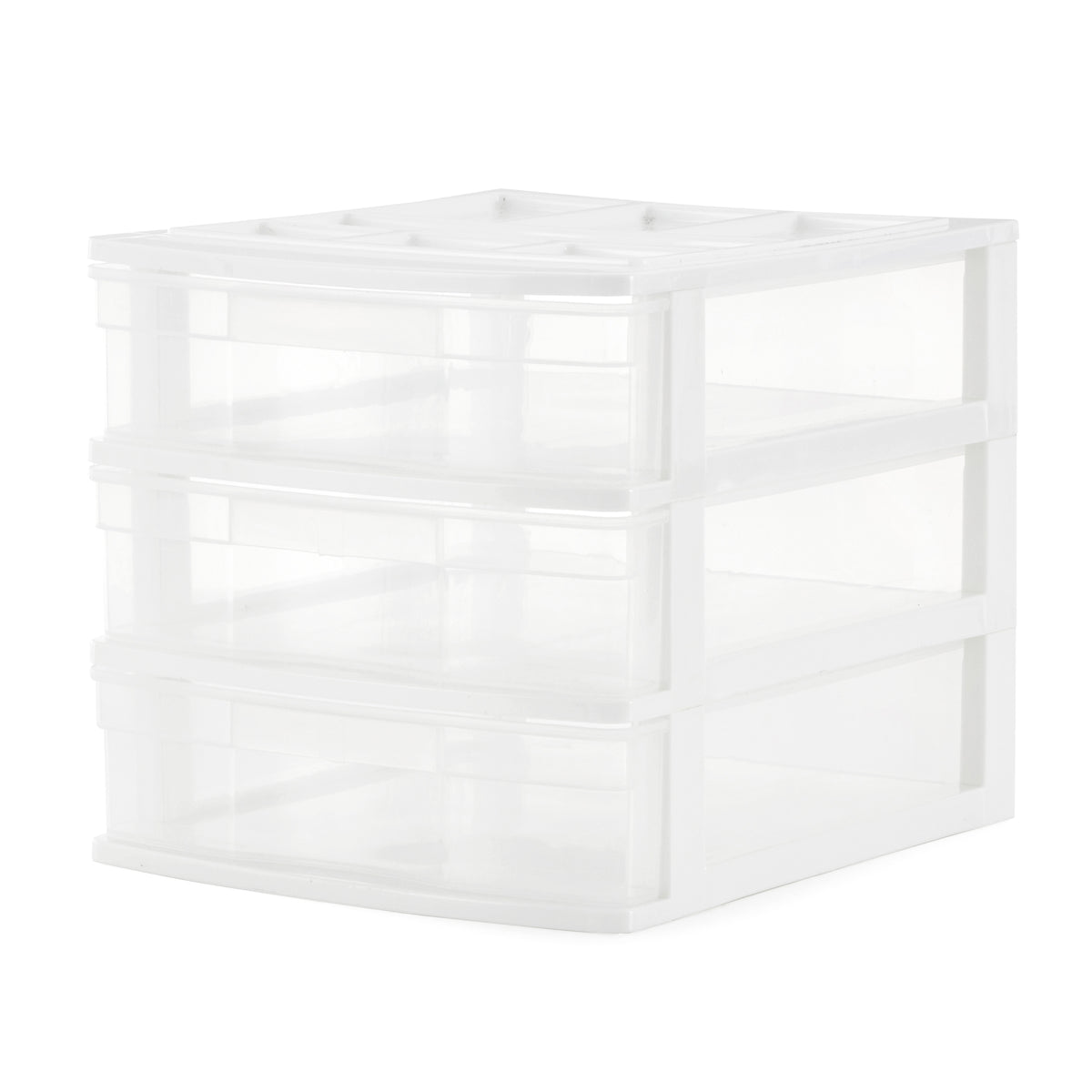 Gracious Living 3 Drawer Desktop Countertop Storage with Organizer Lid (2 Pack)