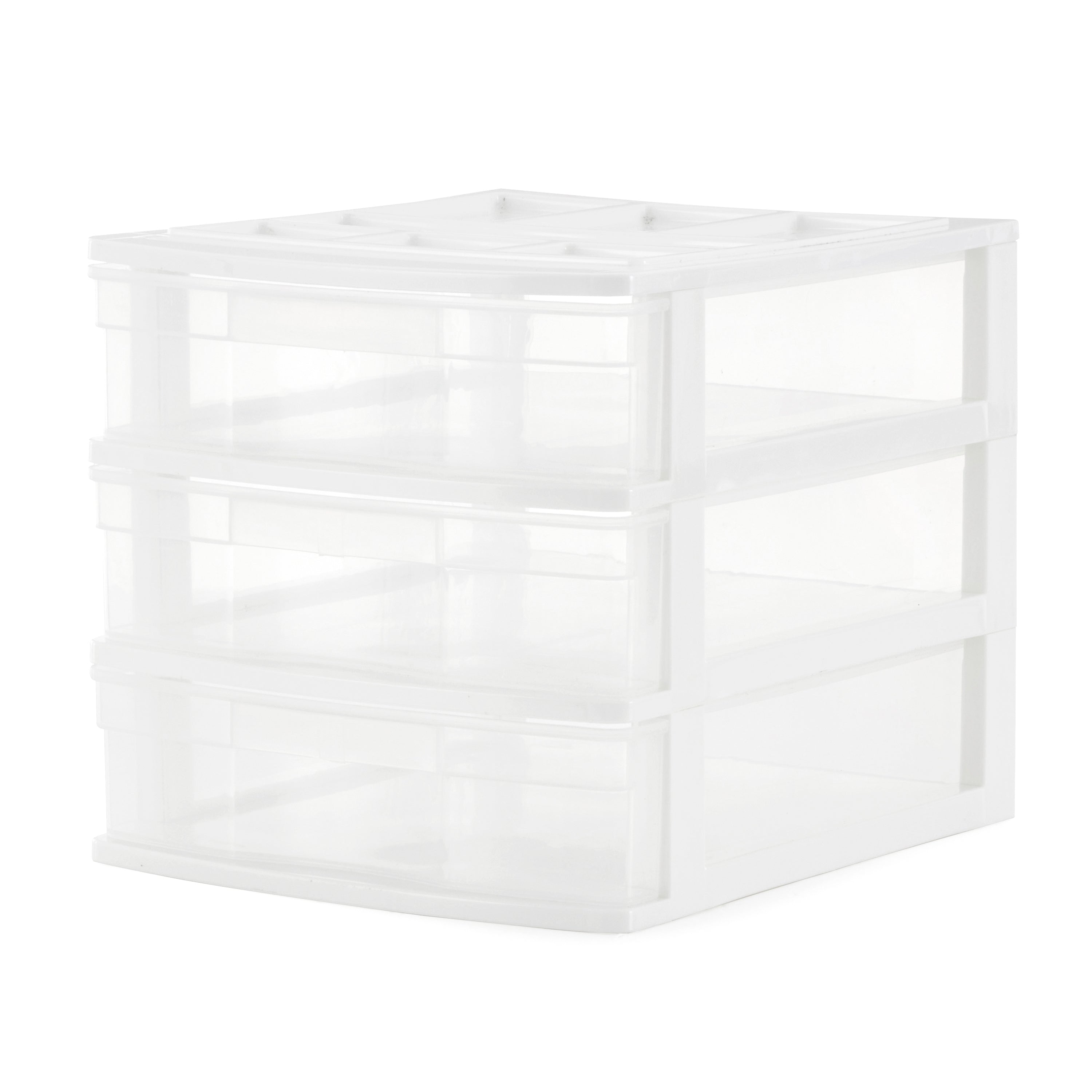 Gracious Living 3 Drawer Desktop Countertop Storage with Organizer Lid (3 Pack)