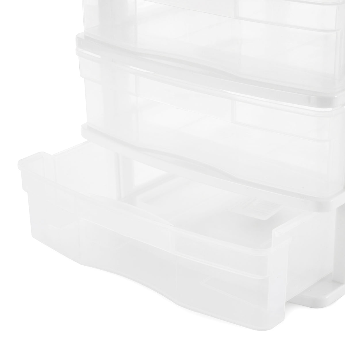 Gracious Living 3 Drawer Desktop Countertop Storage with Organizer Lid (4 Pack)