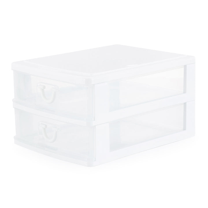 Gracious Living Deluxe 2 Drawer Storage Desktop and Countertop Organizer, White - VMInnovations