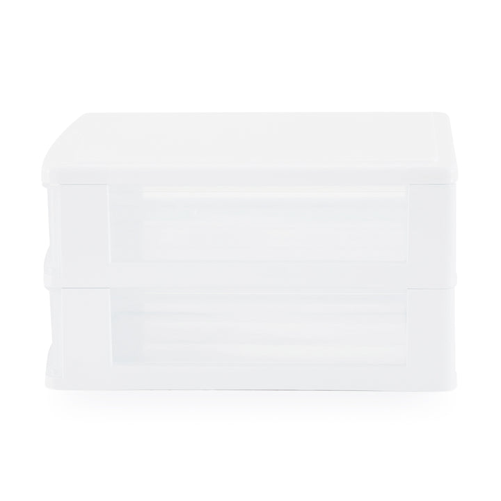 Gracious Living Deluxe 2 Drawer Storage Desktop and Countertop Organizer, White - VMInnovations
