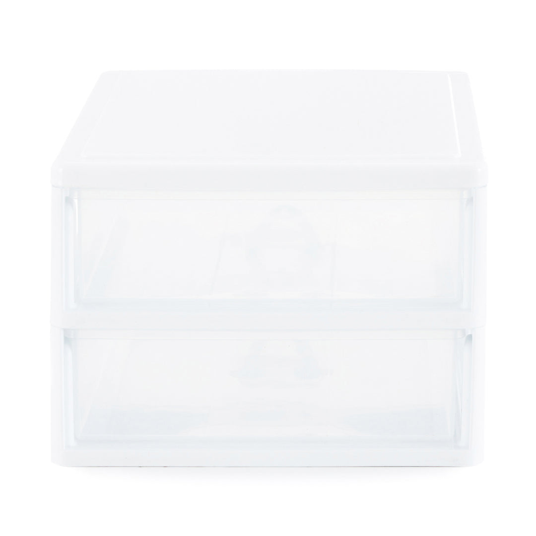 Gracious Living Deluxe 2 Drawer Storage Desktop and Countertop Organizer, White - VMInnovations