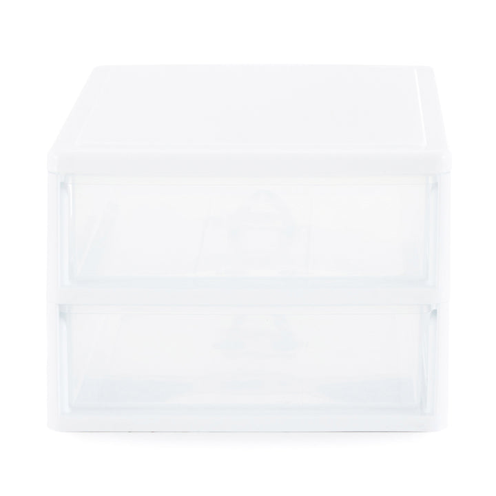 Gracious Living Deluxe 2 Drawer Storage Desktop and Countertop Organizer, White - VMInnovations
