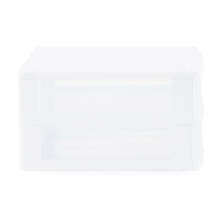 Gracious Living Deluxe 2 Drawer Storage Desktop and Countertop Organizer, White - VMInnovations