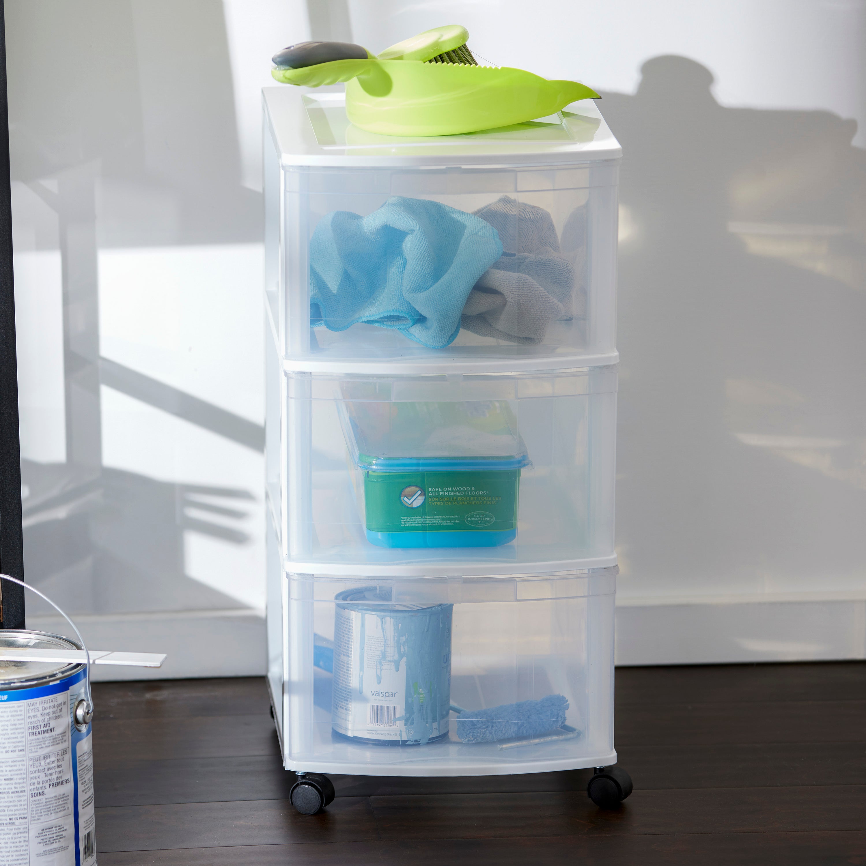 Gracious Living Classic 3 Drawer Organizer Plastic Storage Cart, White(Open Box) - VMInnovations