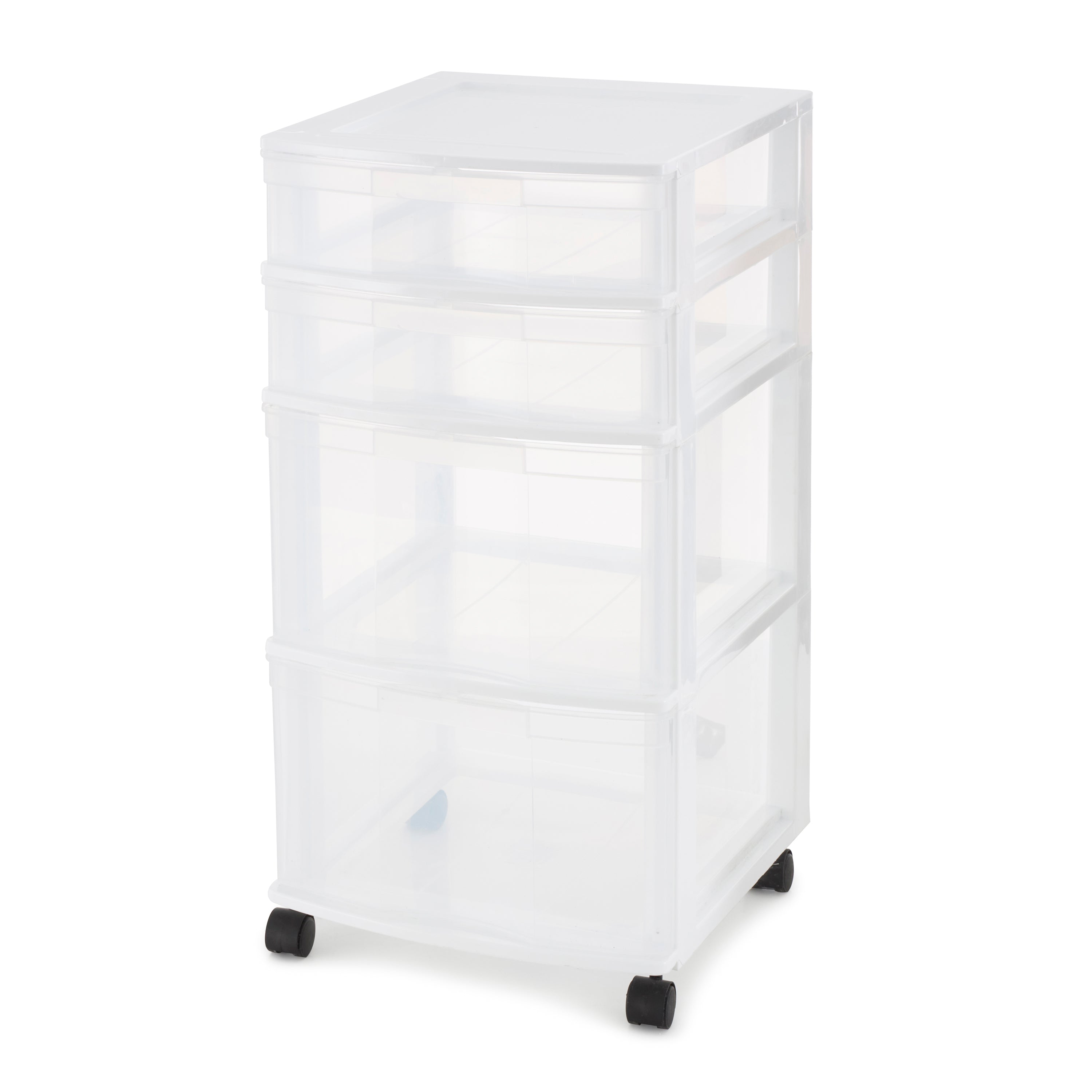 Gracious Living Resin Clear 4 Drawer Storage Chest System w/ Casters (Open Box) - VMInnovations
