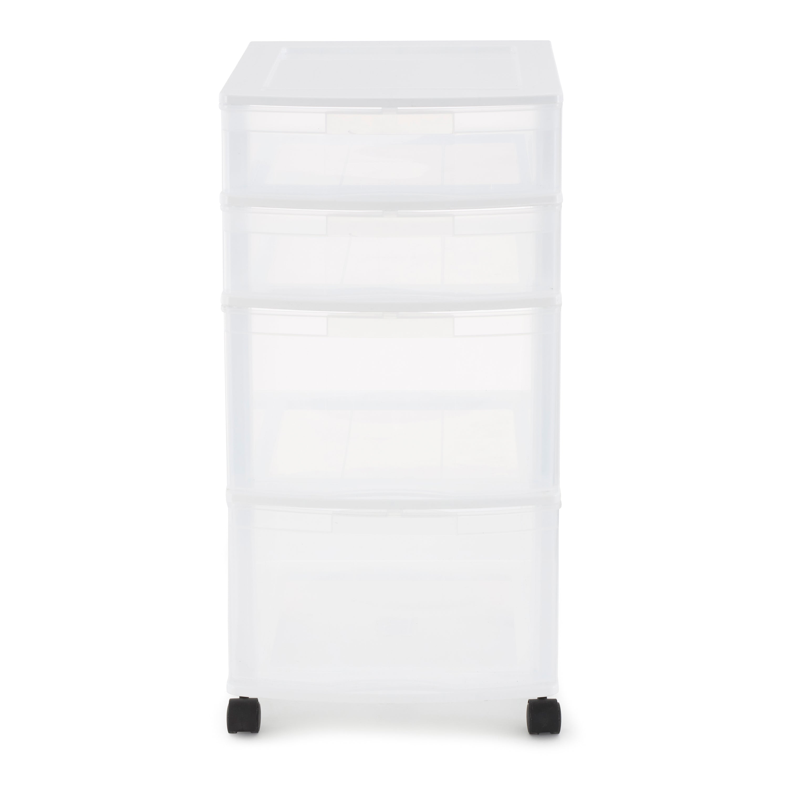 Gracious Living Resin Clear 4 Drawer Storage Chest System w/ Casters (Open Box) - VMInnovations