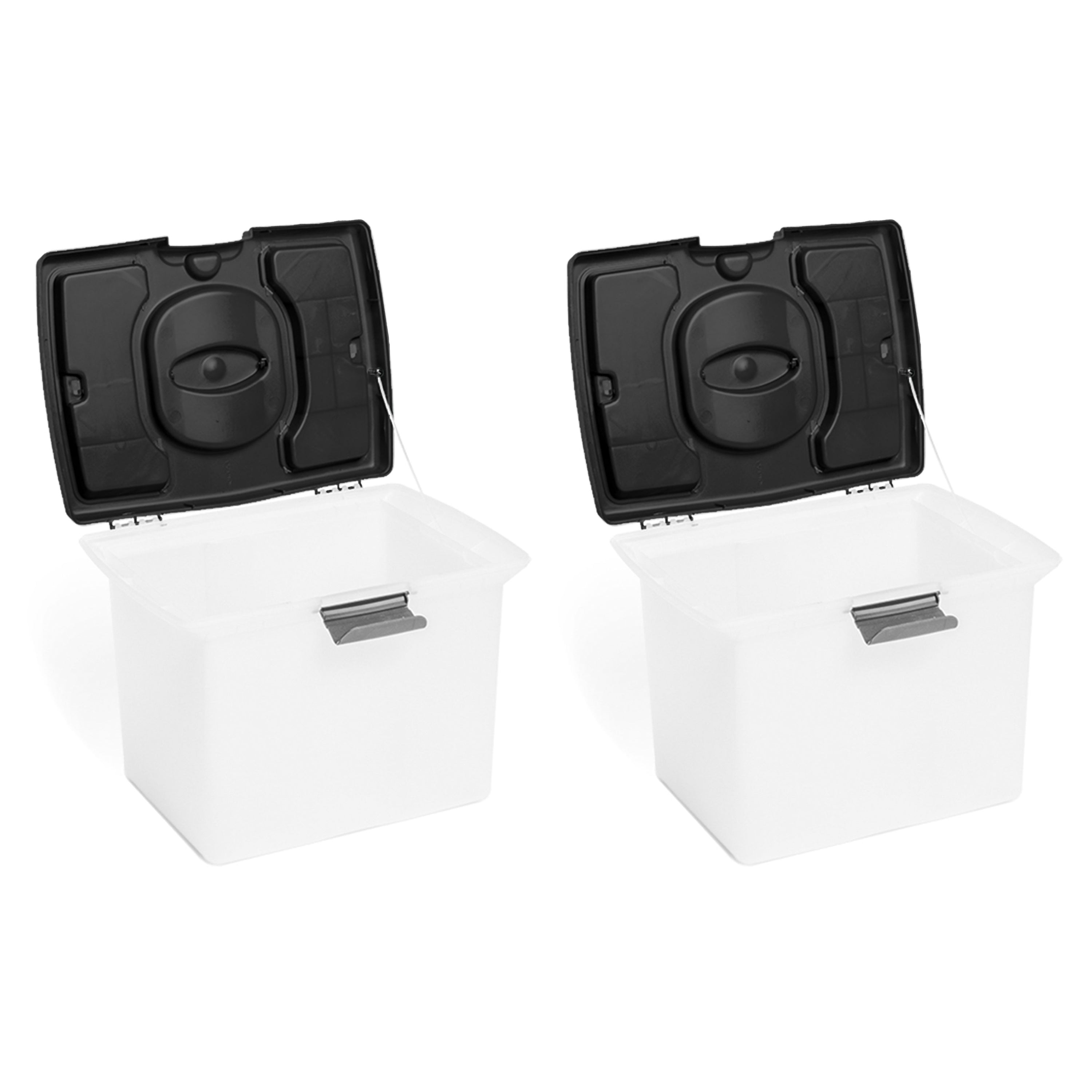 Gracious Living Stackable File Storage Caddy with Accessory Compartment (2 Pack) - VMInnovations