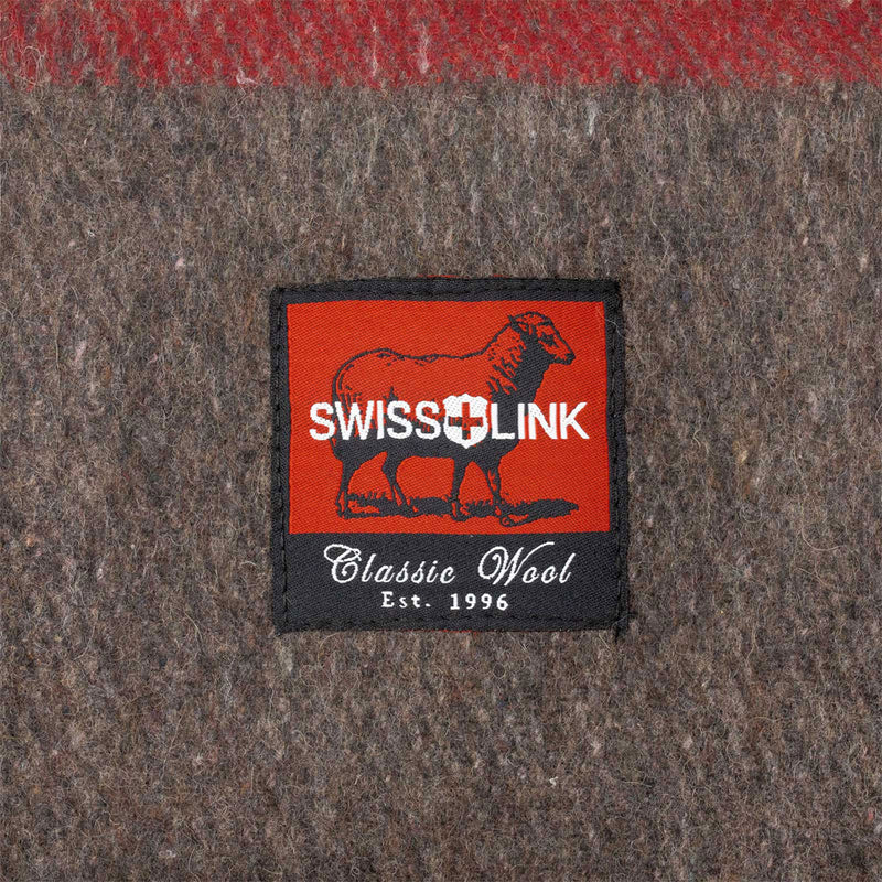 Swiss Link Military Surplus Army Reproduction Wool Blanket with Leather Carrier