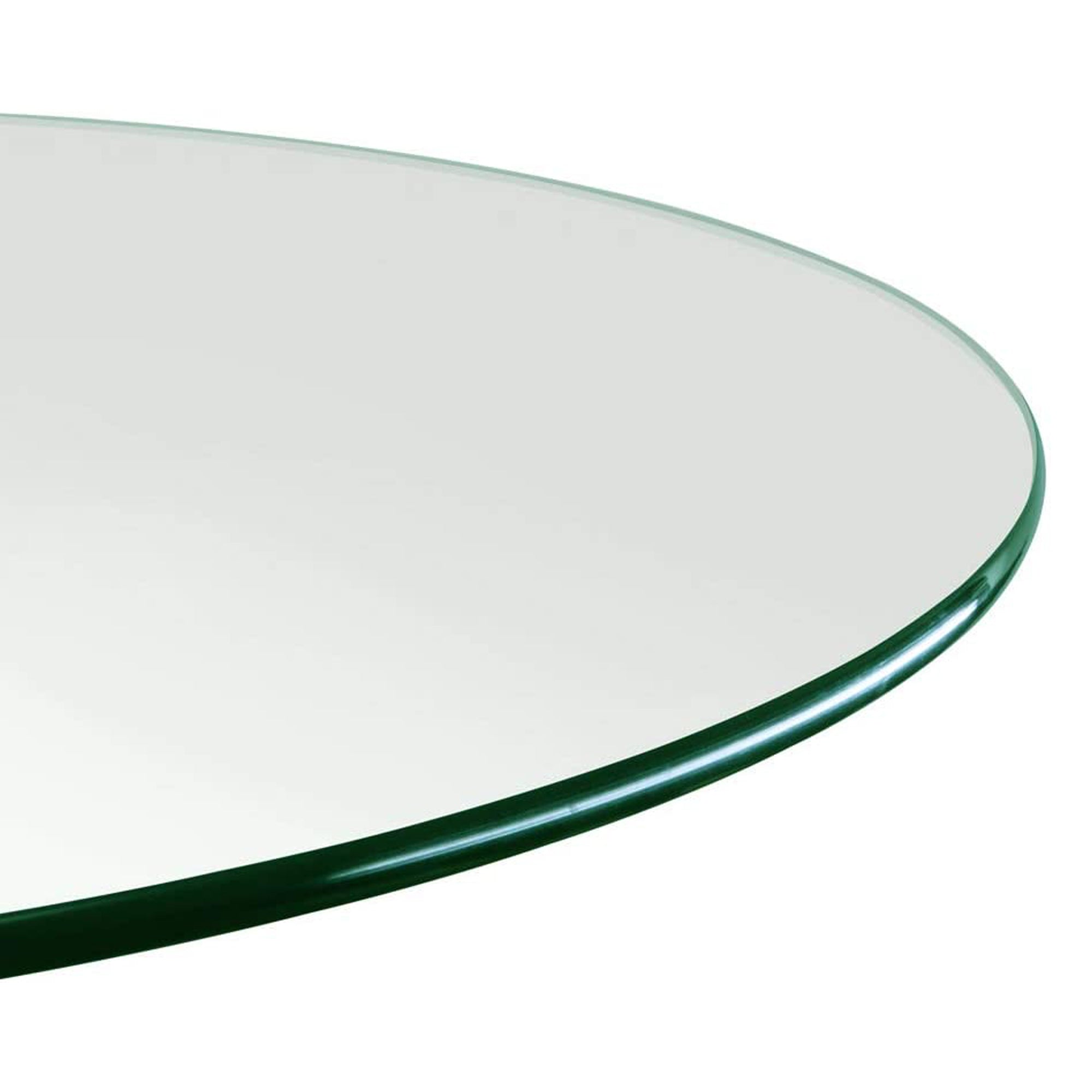 Dulles Glass 42" Round Pencil Polish 3/8 Inch Thick Glass Table Top (Open Box)