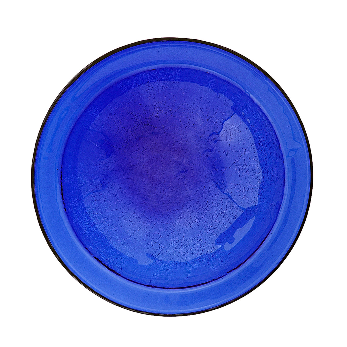 Achla Designs 12 Inch Hand Blown Crackle Glass Birdbath with Stake (Open Box)
