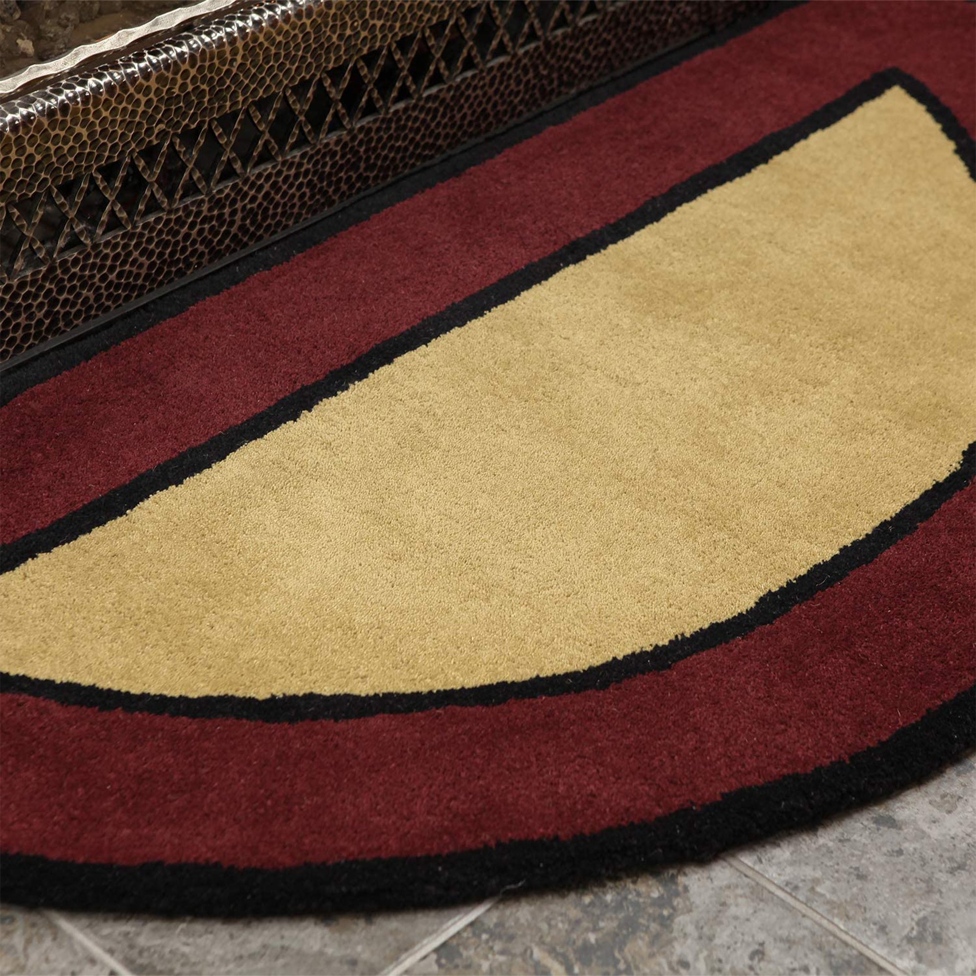 Minuteman International H-66 Half Round Contemporary Wool Fireplace Hearth Rug