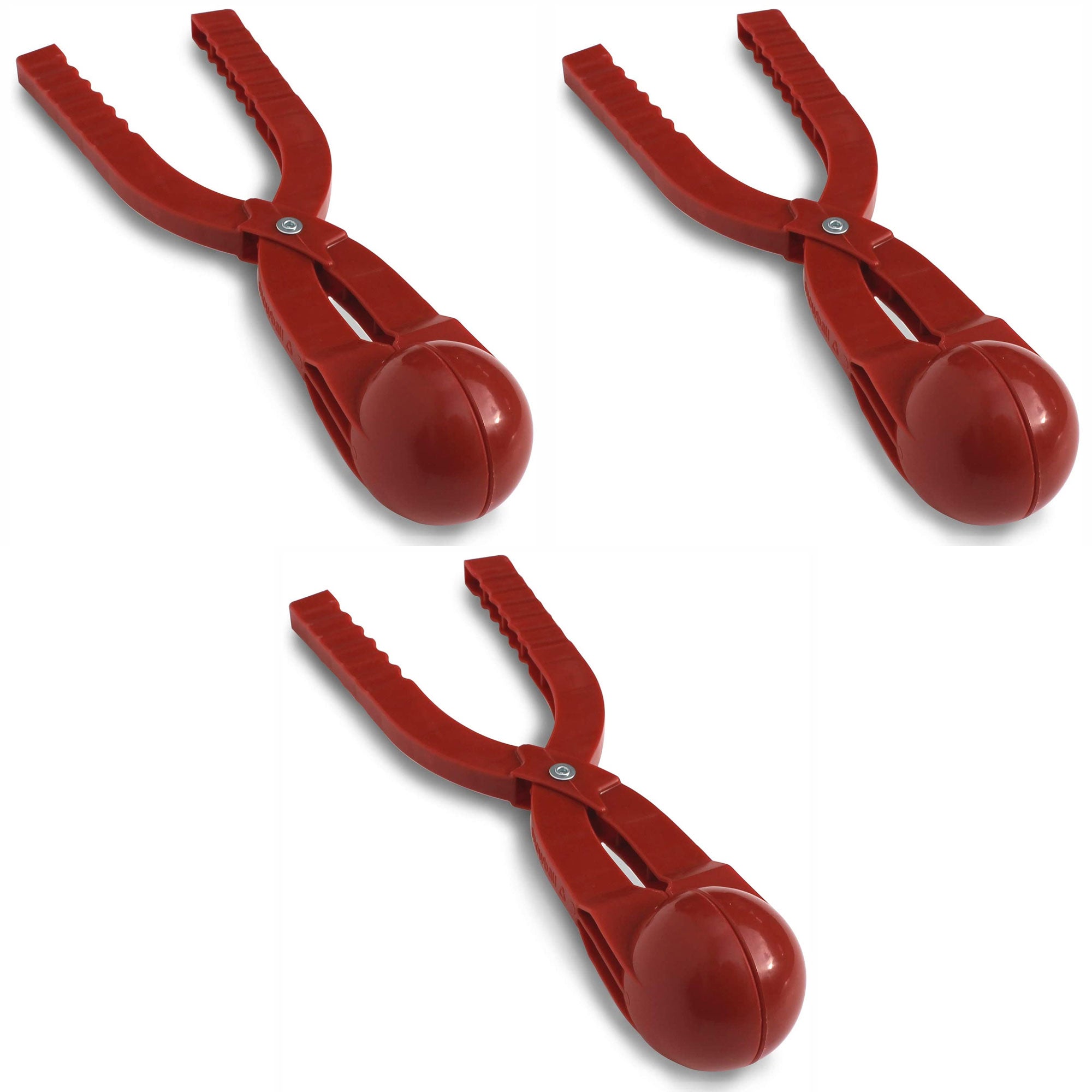 Paricon Outdoor Winter Snowball Maker Kids Children Toy Sand Mold, Red (3 Pack) - VMInnovations