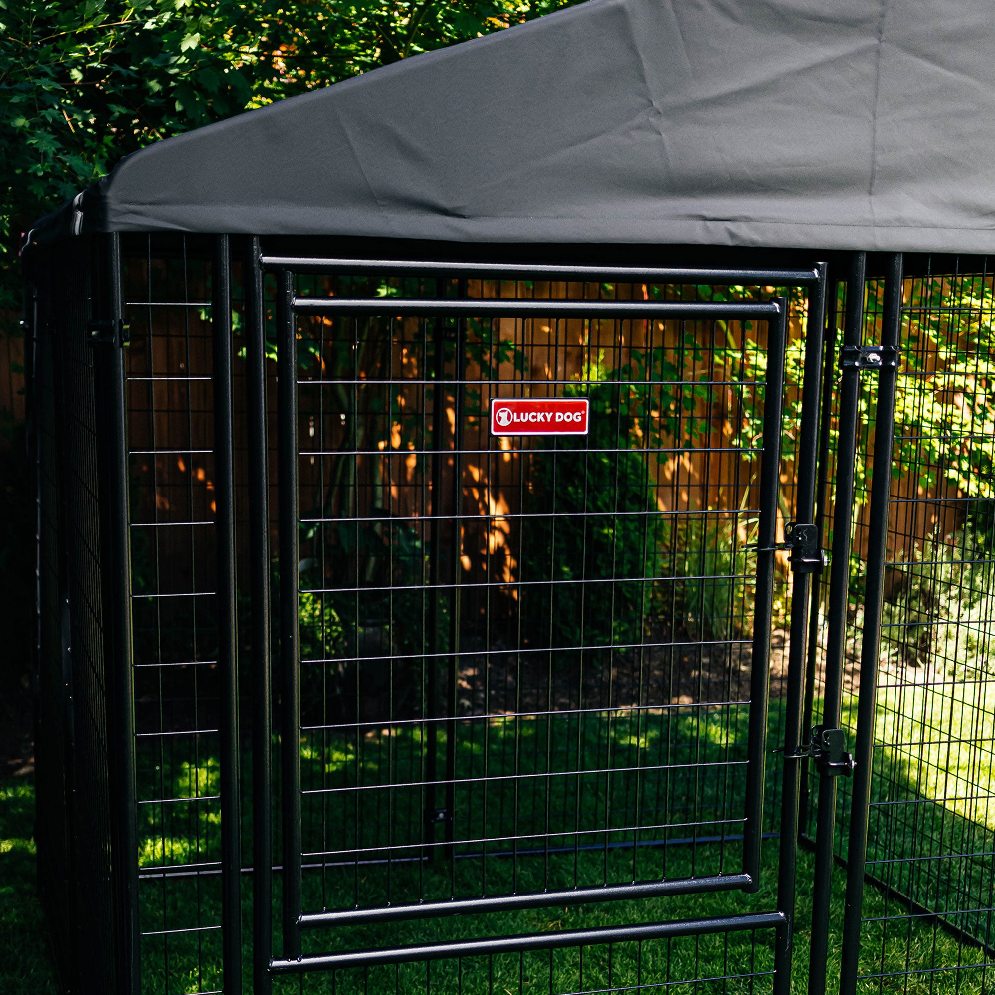 Lucky Dog STAY Series 8 x 8 x 6 Foot Roofed Steel Frame Executive Dog Kennel - VMInnovations