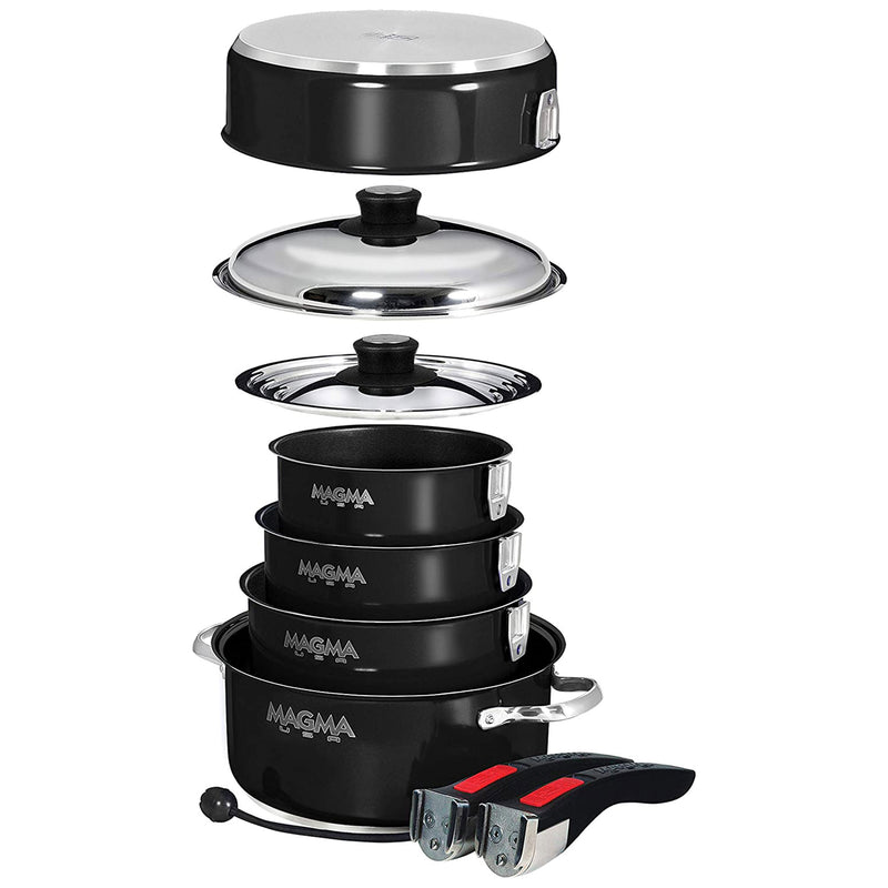 Magma Products 10 Piece Induction Cookware Set w/ Nonstick Enamel Finish, Black