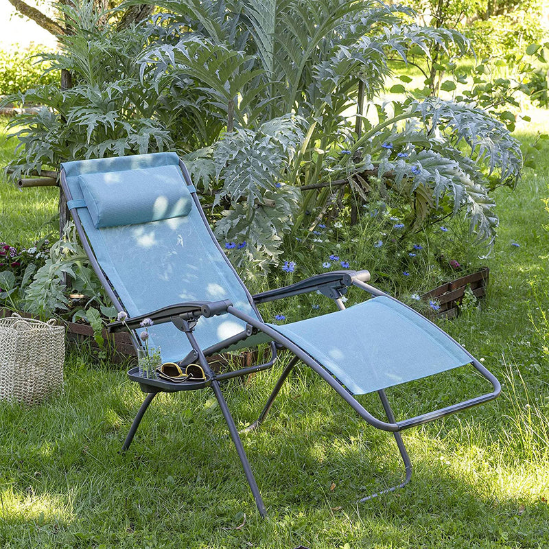 Lafuma R-Clip Batyline Iso Relaxation Zero Gravity Lounge Recliner Chair, Ocean