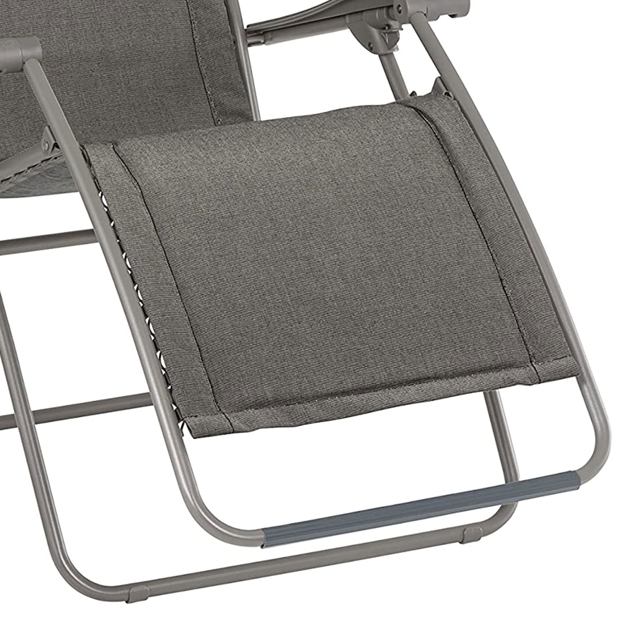 Lafuma RSX Clip Sunbrella Outdoor Steel Folding Patio Lawn Recliner Chair, Slate - VMInnovations